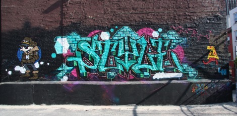 graffiti mural, perhaps by 123Klan on Clark between Ontario and Sherbrooke