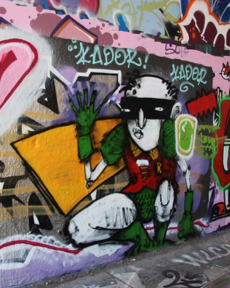 IAmBatman on legal graffiti wall of underpass on de Rouen