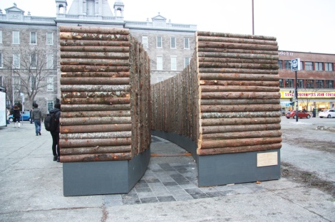 'Dans les bois' installation by Stéphanie Leduc and Manuel Baumann, métro Mont-Royal