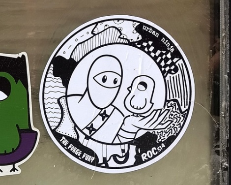 collaboration sticker of ROC514, Urban Ninja and the Forge Fury