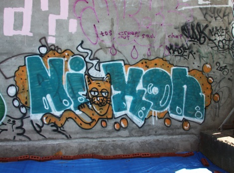 Nixon graffiti in Mile End