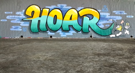 Hoar at the Papineau legal graffiti wall