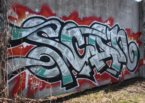 Scaner graffiti by train tracks