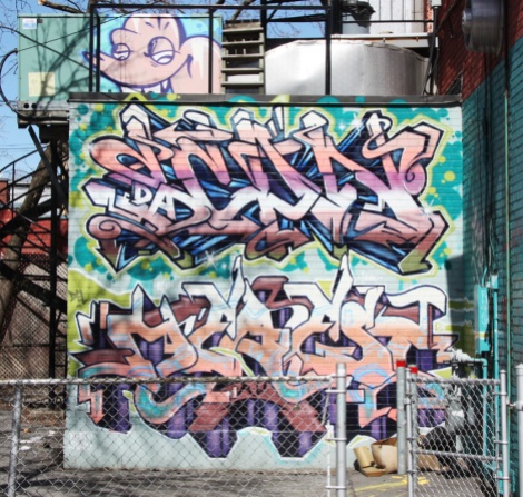 Scaner (top) and Hsix (bottom) graffiti in Hochelaga alley