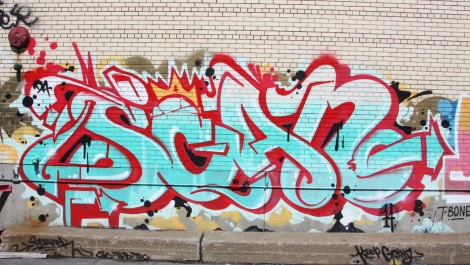 Scaner graffiti on abandoned warehouse