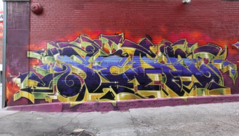 Scaner in a central Montreal alley, for Art Gang.