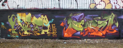 MSHL (left) and Debza (right) graffiti in Rosemont
