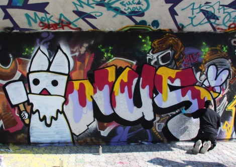 Nustwo graffiti (in-progress) at the PSC legal graffiti wall