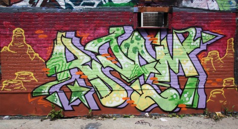 Kzam graffiti in alley between St-Laurent and Clark