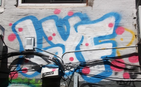 Lyfer piece in a central graffiti alley