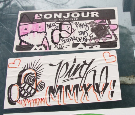 Stickers by Nustwo, Dep and Moen (top) and Pink (bottom)