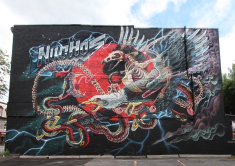 Nychos's contribution to the 2015 edition of Mural Festival