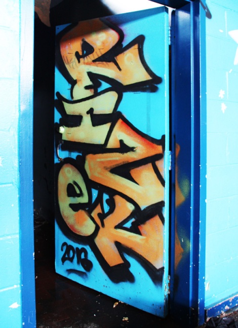 Rizek graffiti piece found in an abandoned school