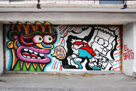 Chris Dyer (left) and Germdee (right) doing their versions of Bart Simpson