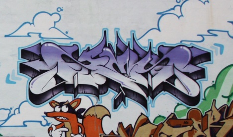 Zek detail of a AG Crew / 123 Klan graffiti wall in NDG / Cote des Neiges