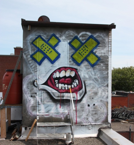 rooftop piece by Axe at the Plaza St-Hubert