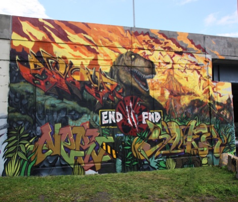 N2N wall for the Festival de Canes, featuring Acek, Janek, Arose and Nerv