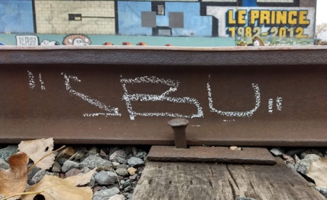 SBU One tag on rail