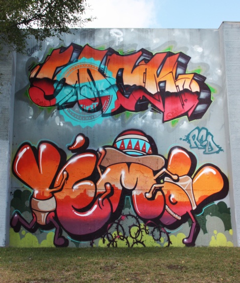 Snok (top) and Yema (bottom) for the 2017 edition of the Lachine graffiti jam