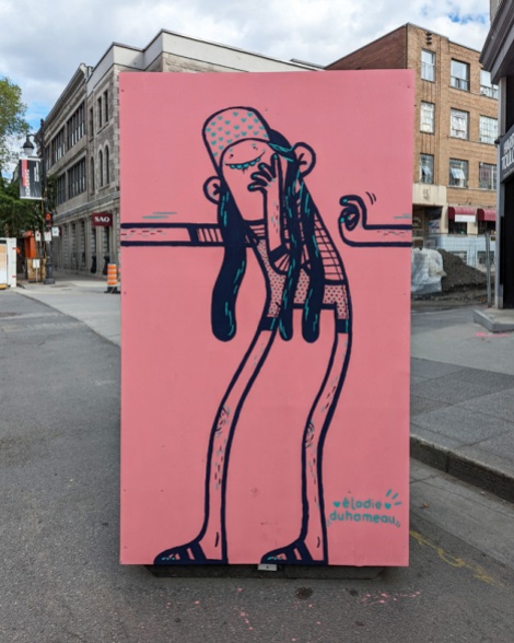 promo board painted by Elodie Duhameau for the 2022 edition of Mural Festival