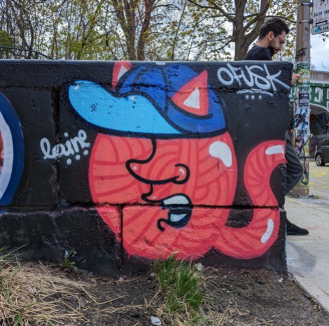 Ofusk and Laine collaboration at the Rouen legal graffiti tunnel