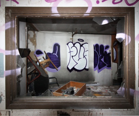 Ofusk inside an abandoned building
