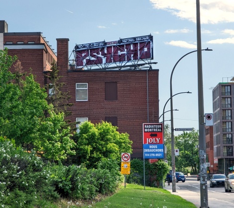 Psycho on a Mile End billboard