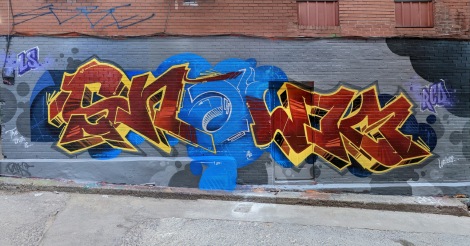 Snok in a central graffiti alley